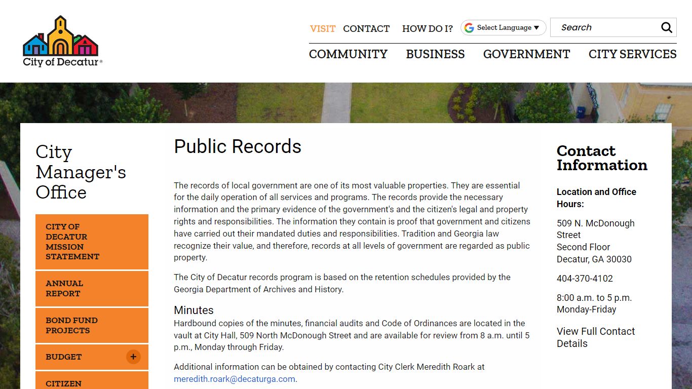 Public Records | City of Decatur, GA